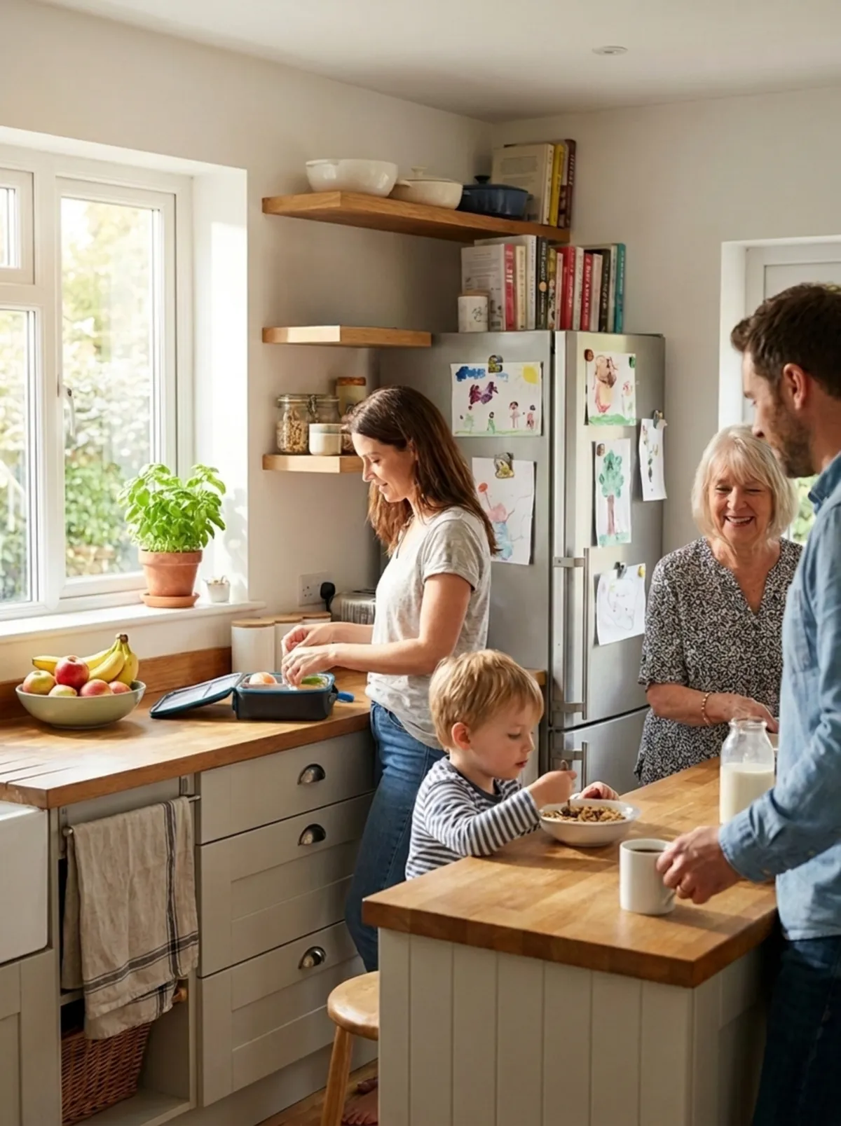 A family using The Ark together in the kitchen